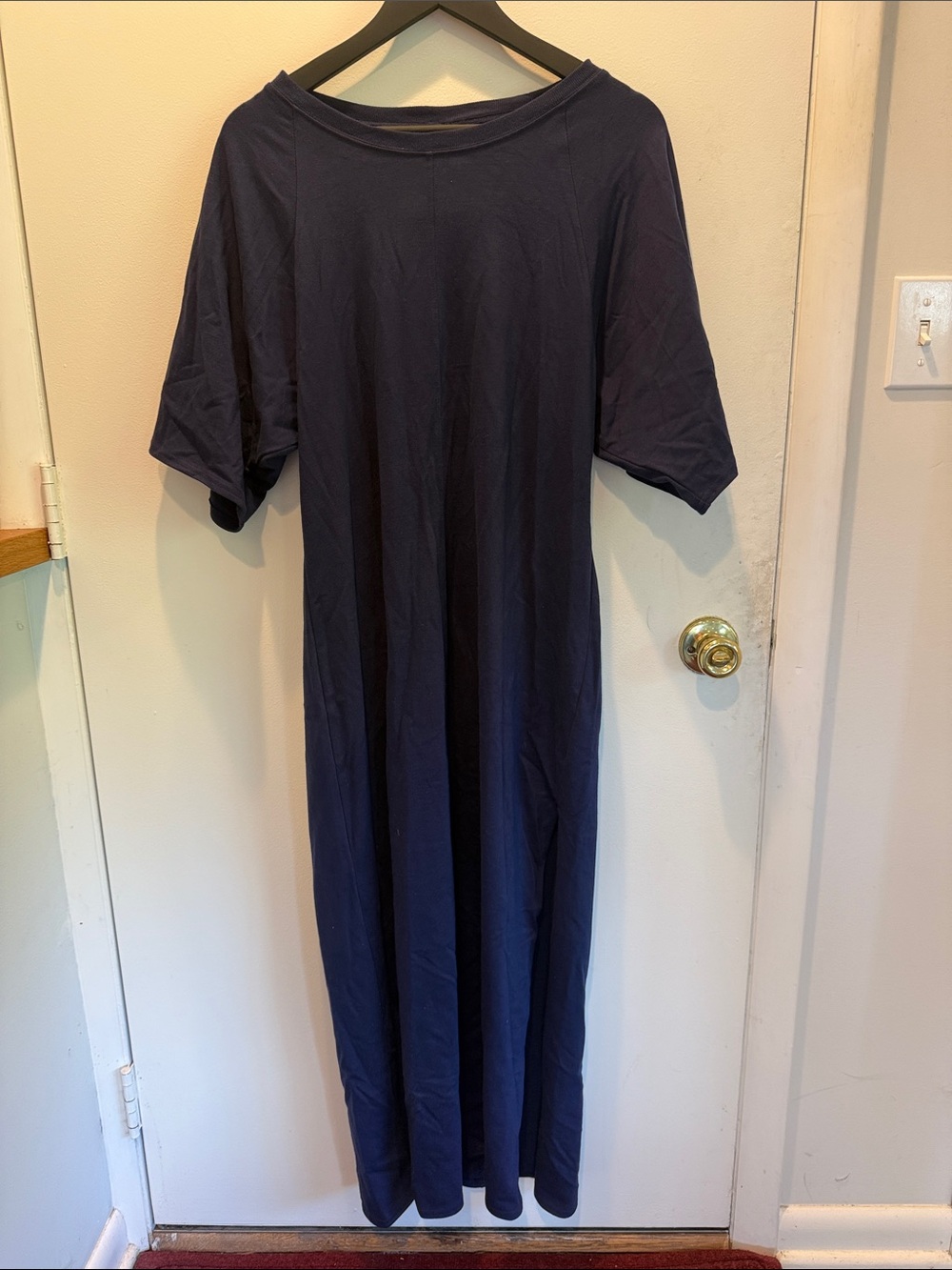 Anthropologie Classic Navy Short-Sleeve Maxi Dress